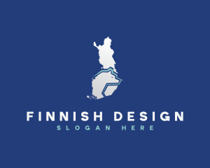 Finland Map Bear logo design