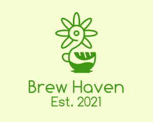 Green Flower Cafe logo design