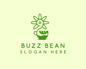 Green Flower Cafe logo design