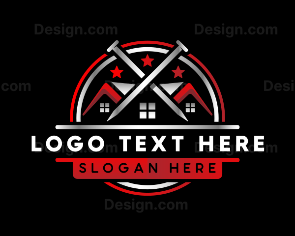 Carpentry Roof Construction Logo