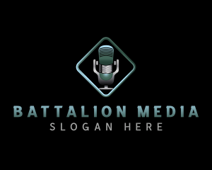 Podcast Microphone Media logo design