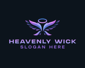 Angel Wings Feather logo design