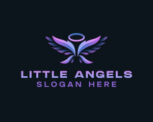 Angel Wings Feather logo design