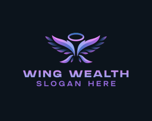 Angel Wings Feather logo design