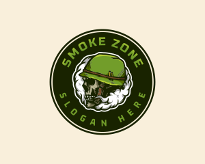 Helmet Smoke Skull logo design