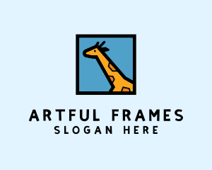 Wildlife Giraffe Frame  logo design