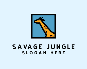 Wildlife Giraffe Frame  logo design