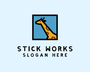 Wildlife Giraffe Frame  logo design