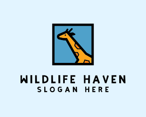 Wildlife Giraffe Frame  logo design