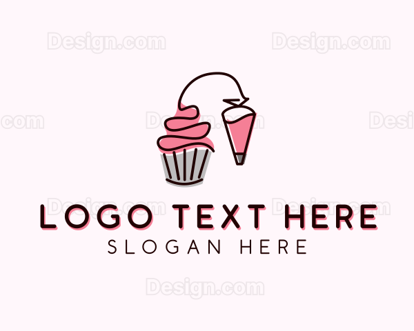 Cupcake Muffin Icing Logo