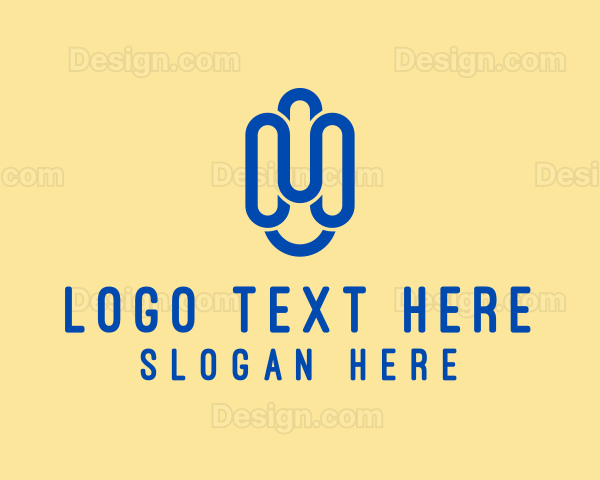 Paper Clip Letter H Logo