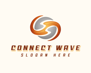 Wave Swirl Motion logo design