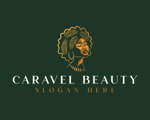 Afro Woman Beauty logo design