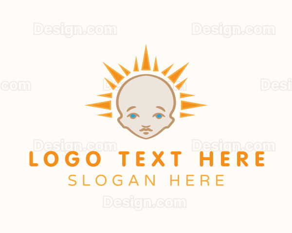 Cute Baby Sun Logo