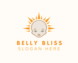 Cute Baby Sun logo design