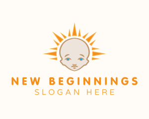 Cute Baby Sun logo design