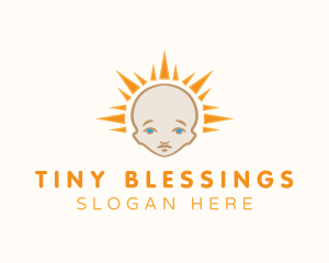 Cute Baby Sun logo design