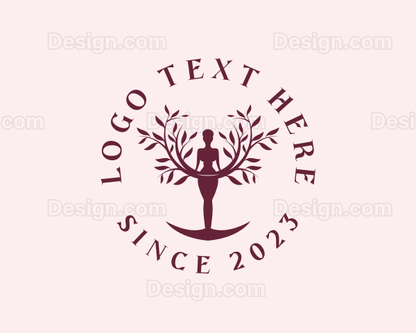 Yoga Woman Tree Logo