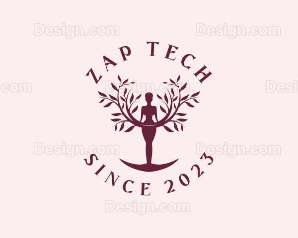 Yoga Woman Tree Logo