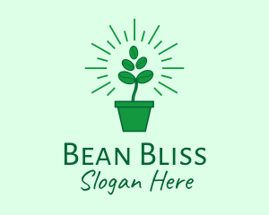 Green Coffee Bean Plant logo design