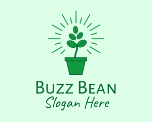 Green Coffee Bean Plant logo design