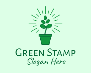 Green Coffee Bean Plant logo design