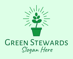 Green Coffee Bean Plant logo design