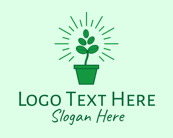 Green Coffee Bean Plant logo