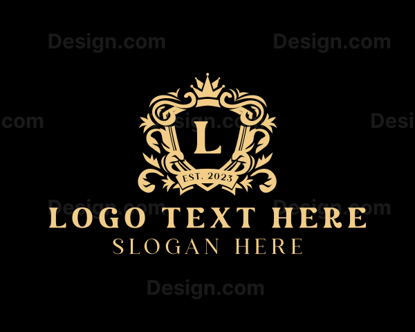 Elegant Royal Crown Shield Logo