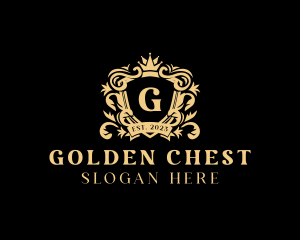 Elegant Royal Crown Shield logo design