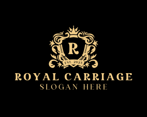 Elegant Royal Crown Shield logo design