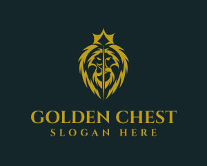 Deluxe Golden Lion King logo design