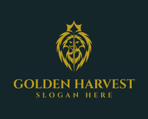 Deluxe Golden Lion King logo design