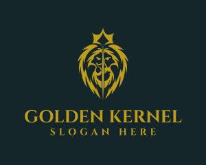 Deluxe Golden Lion King logo design