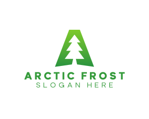 Forest Tree Letter A logo design