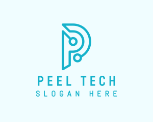 Cyber Tech Company Letter P logo design