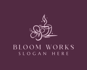 Floral Candle Wellness logo design