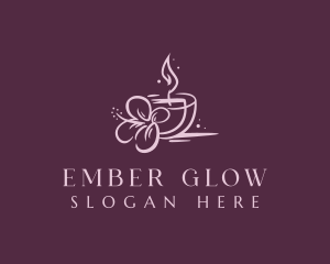 Floral Candle Wellness logo design