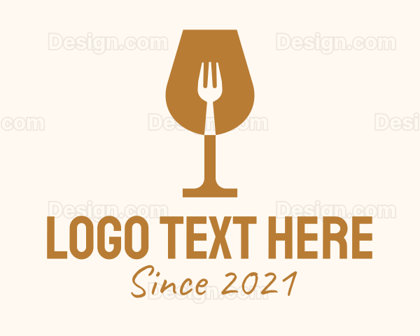 Restaurant Fork Wine Glass Logo