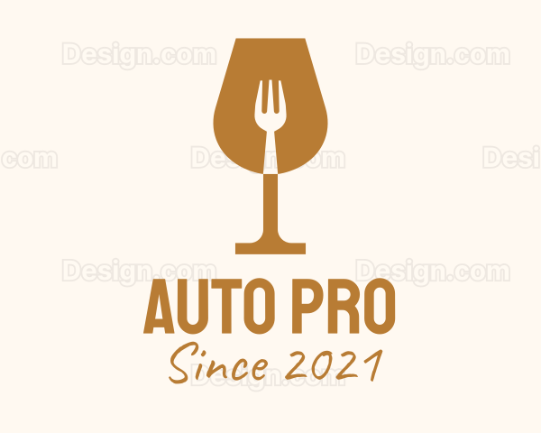 Restaurant Fork Wine Glass Logo