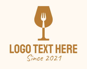 Restaurant Fork Wine Glass  logo