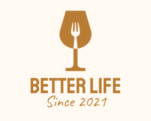 Restaurant Fork Wine Glass  logo design