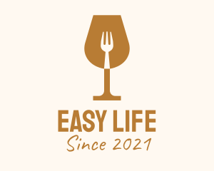 Restaurant Fork Wine Glass  logo design