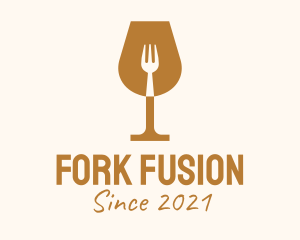 Restaurant Fork Wine Glass  logo