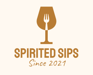 Restaurant Fork Wine Glass  logo
