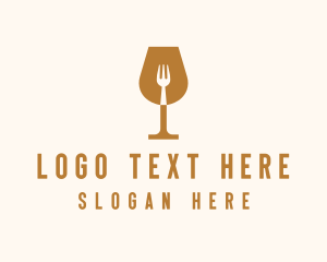 Restaurant Fork Wine Glass  logo