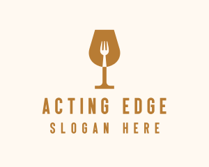 Restaurant Fork Wine Glass  logo design