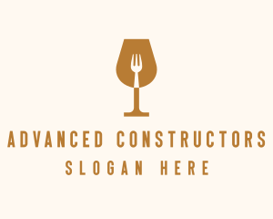 Restaurant Fork Wine Glass  logo design