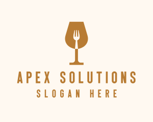 Restaurant Fork Wine Glass  logo design