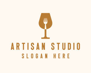 Restaurant Fork Wine Glass  logo design